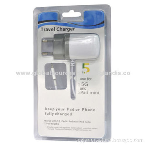 Travel Charger for iPad Mini/iPhone 5C/5S